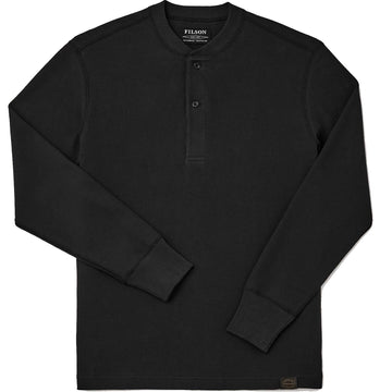 Filson Waffle Knit Henley | Faded Black