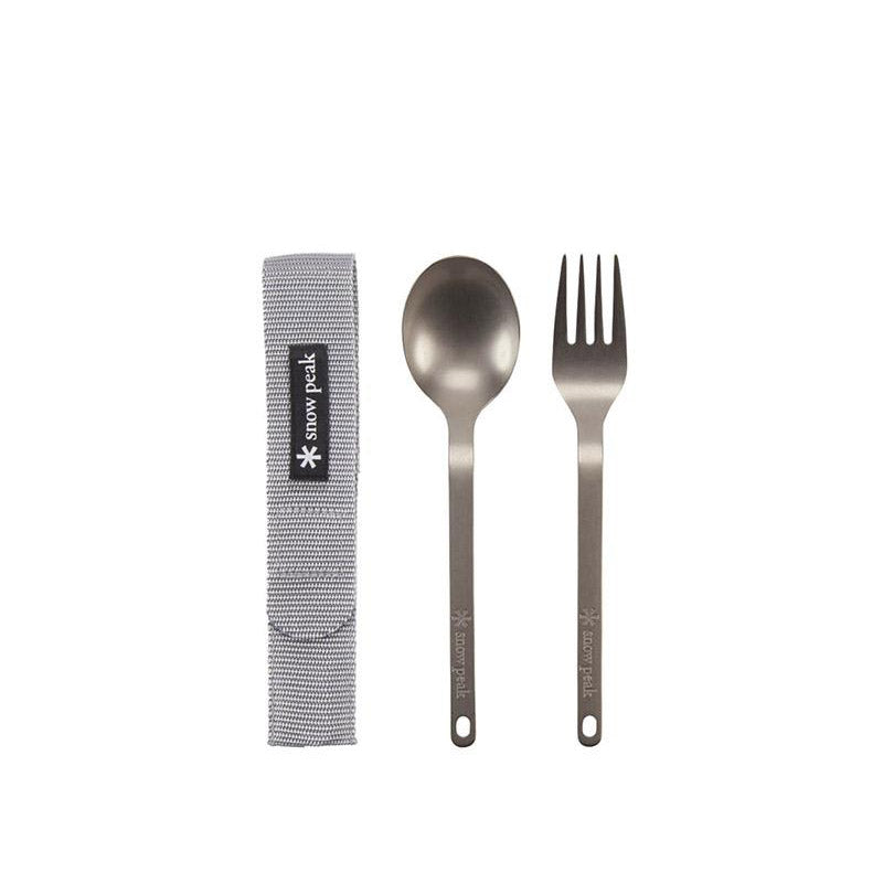 Snow Peak Titanium Spoon & Fork Set | Titanium